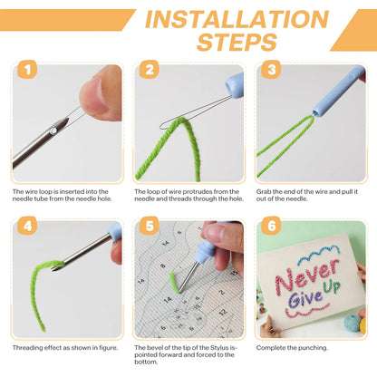 Ge aldrig upp – Punch needle-broderi