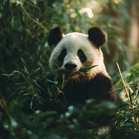 Panda som äter bambu – Diamantmålning