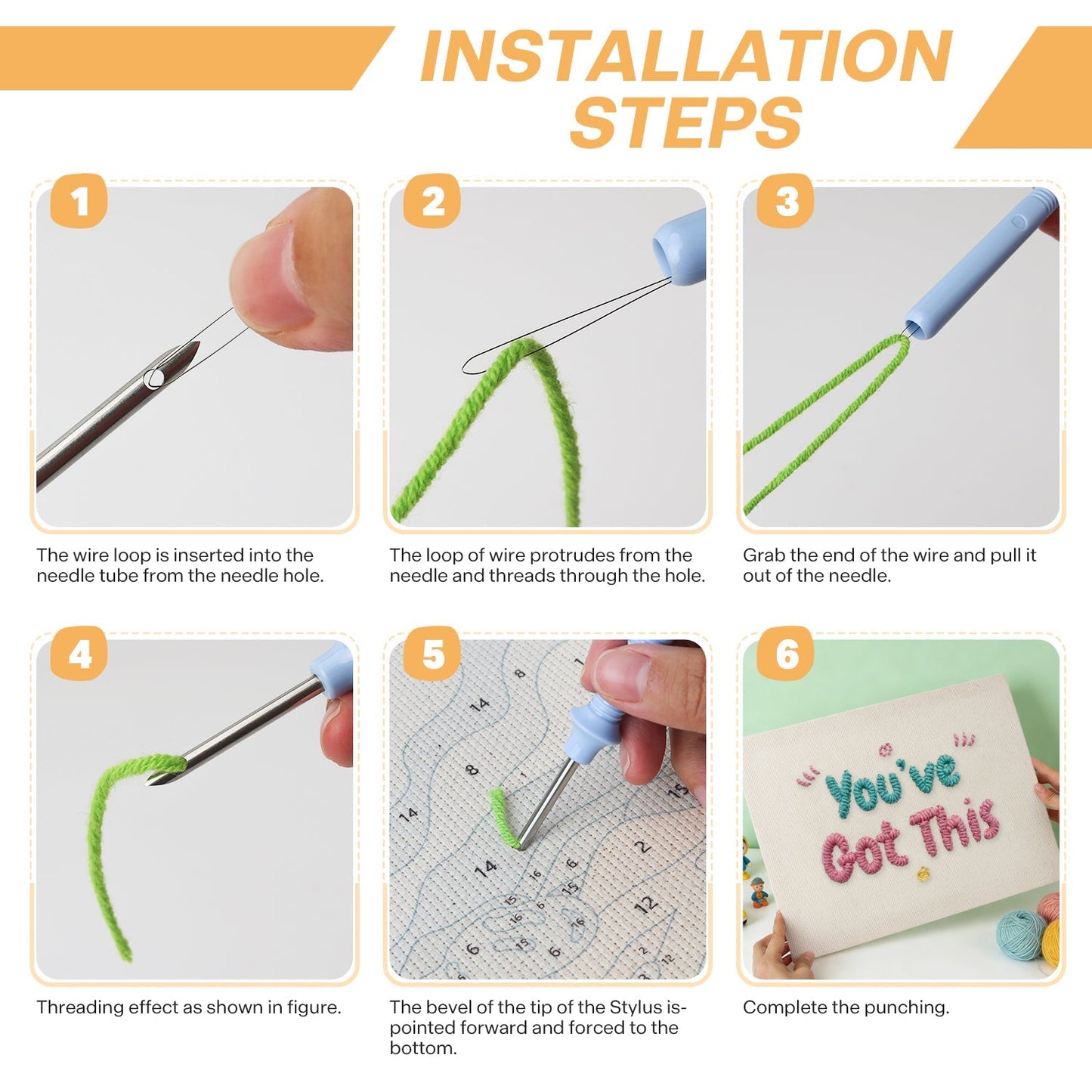 Du klarar det – Punch needle-broderi