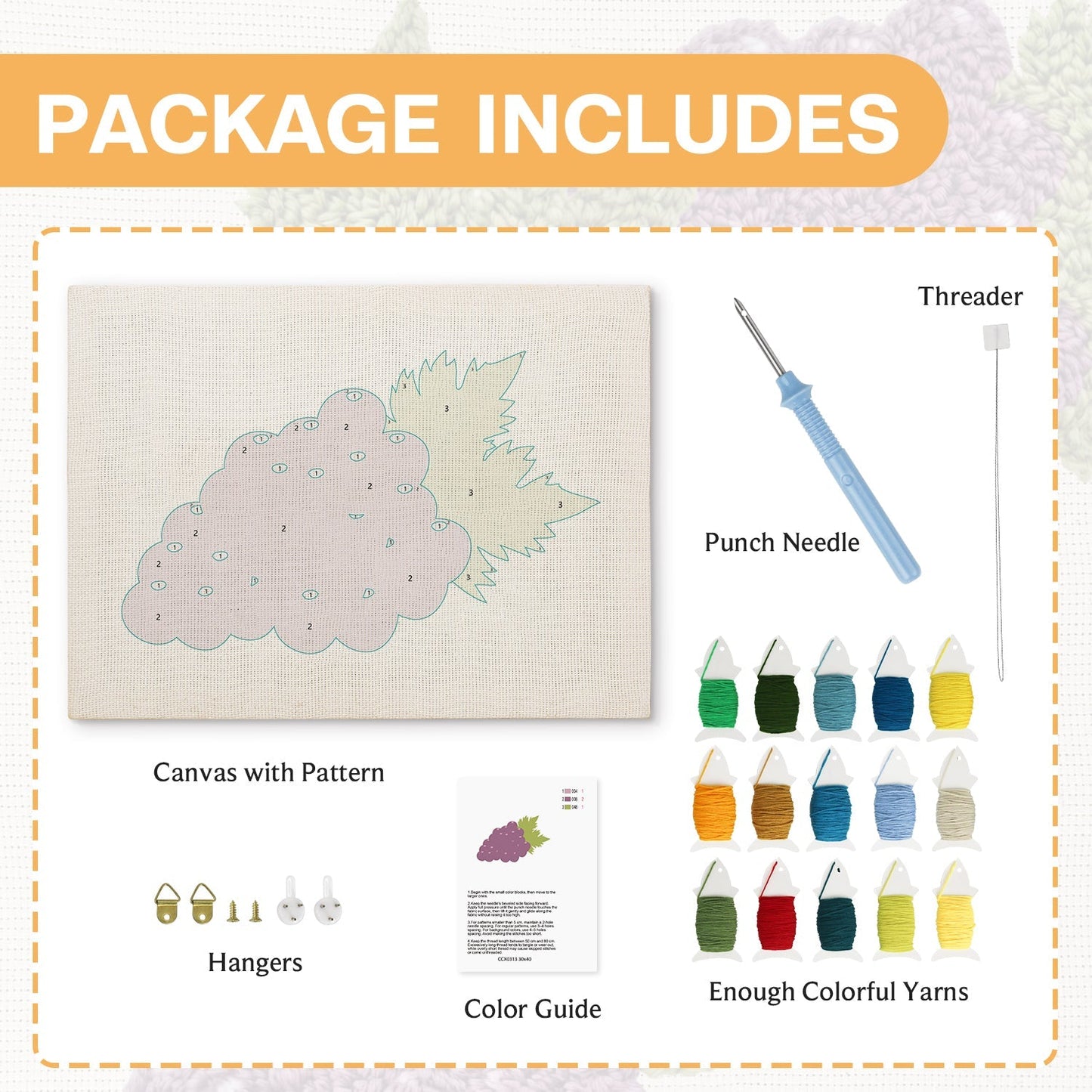 Druvbroderi – Punch needle-broderi
