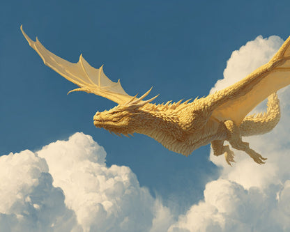 Gyllene drake högt i skyn – Diamantmålning