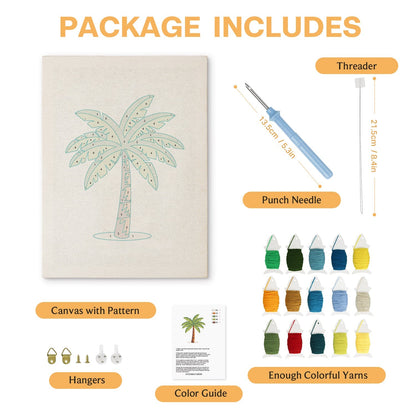 Tropisk palm – Punch needle-broderi