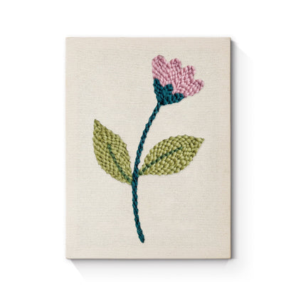Ljusrosa blomstjälk – Punch needle-broderi