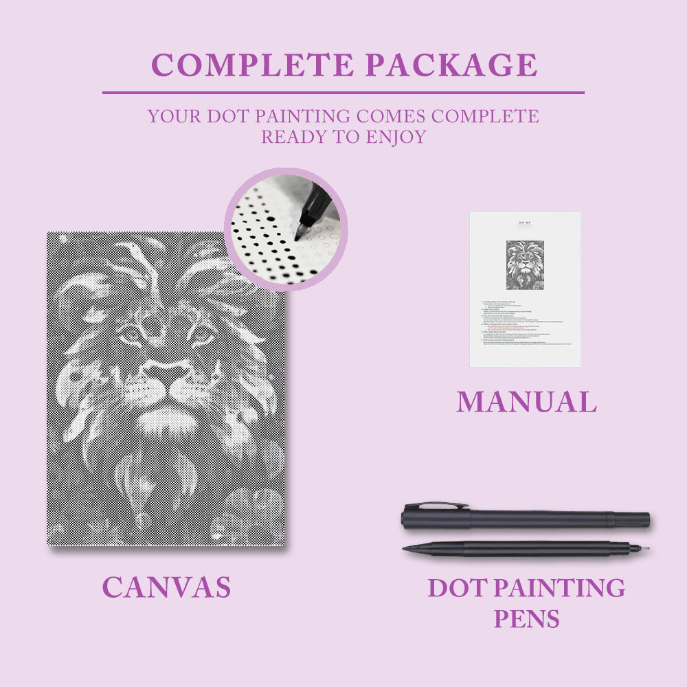 Lejon med ett modigt hjärta - Prickmålning