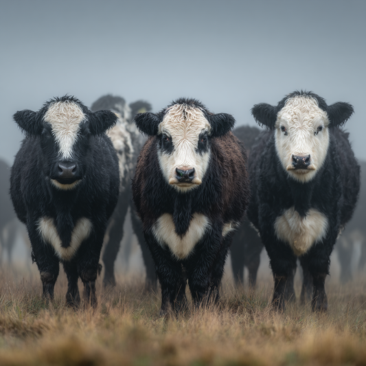 Belted Galloway-kor – Diamantmålning