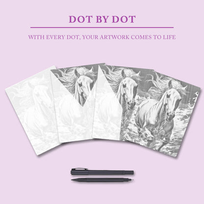 Majestätisk springande häst - prickmålning