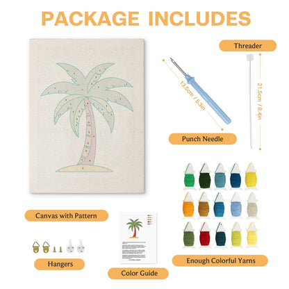 Färgstark palm – Punch needle-broderi