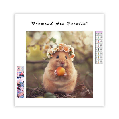 Persikohamster – Diamantmålning