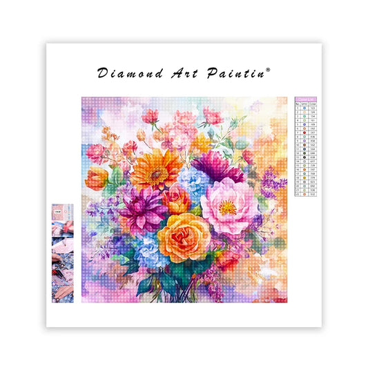 FäRgglada Blommor - DiamantmåLning