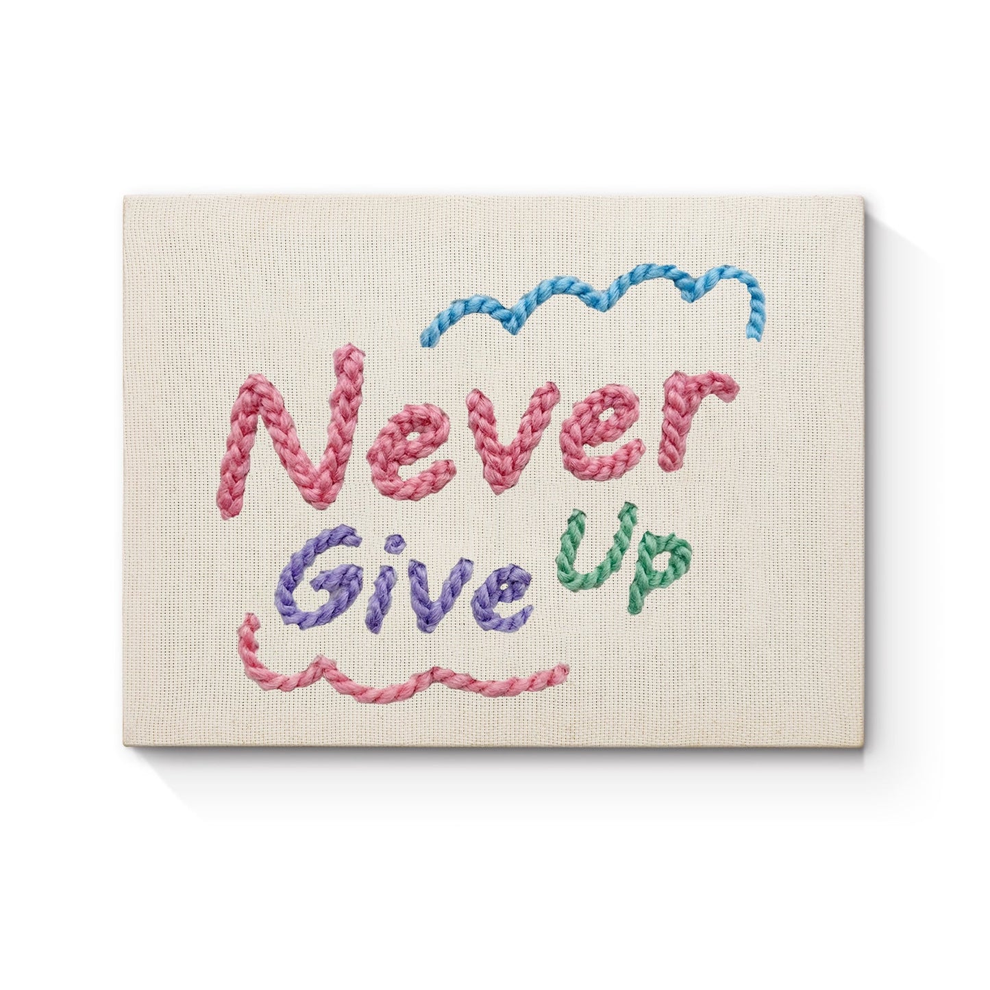 Ge aldrig upp – Punch needle-broderi