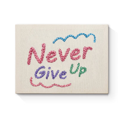 Ge aldrig upp – Punch needle-broderi