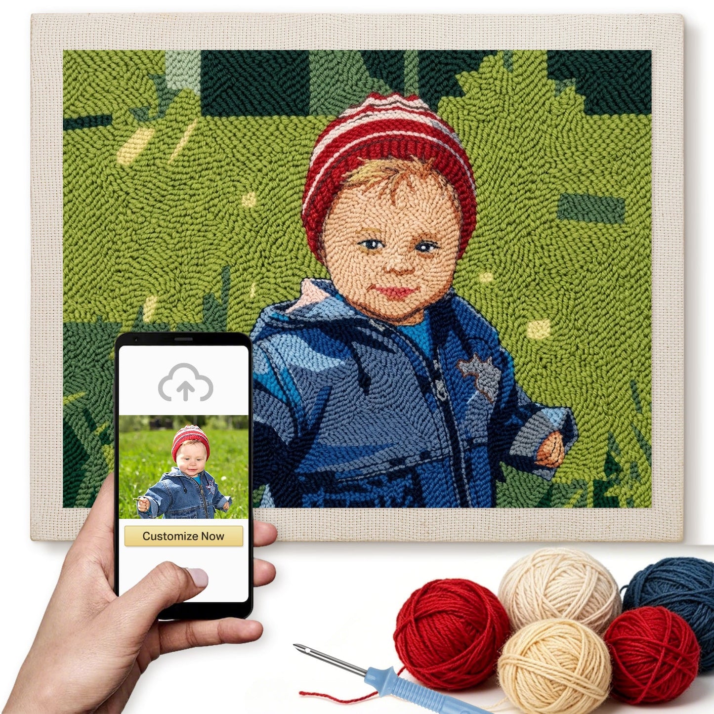 Personligt foto – Punch needle-broderi