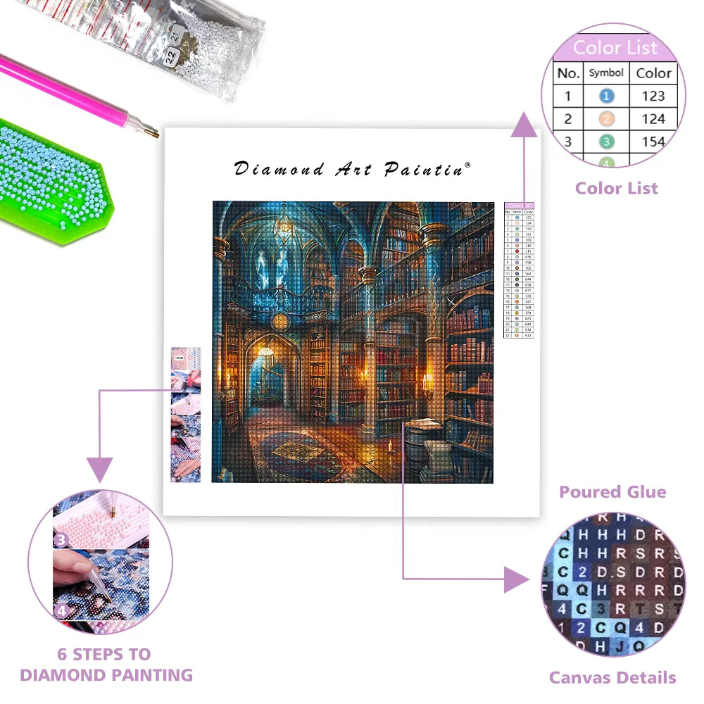 Fantasy Library - DiamantmåLning