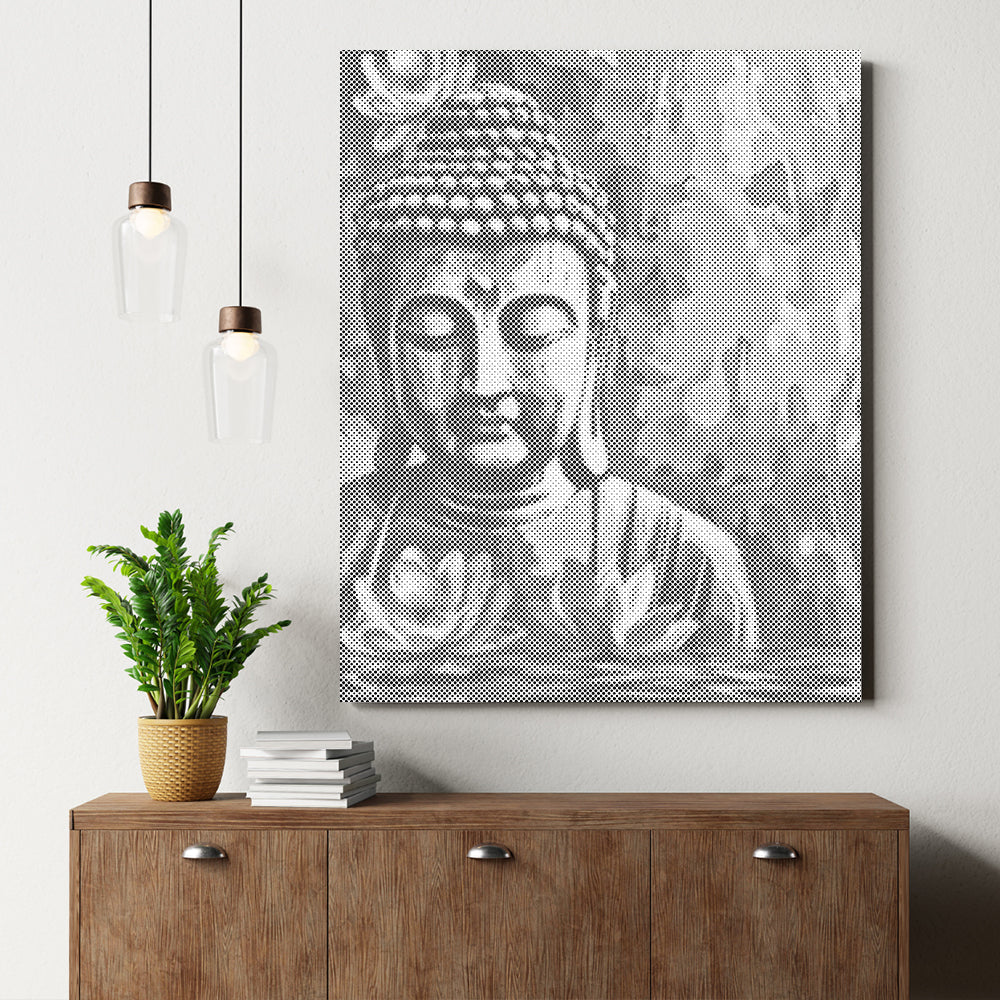 Buddha med blomma – Punktmålning