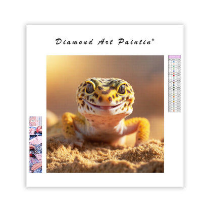 Leopardgecko med leende – Diamantmålning