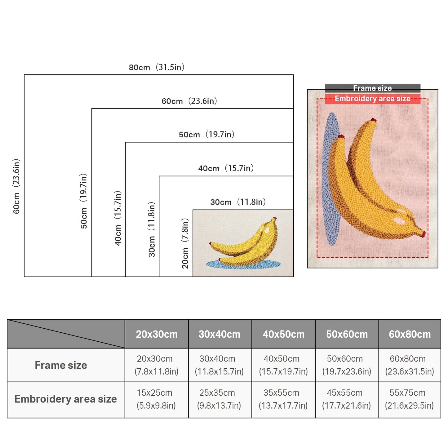Bananbroderi – Punch needle-broderi