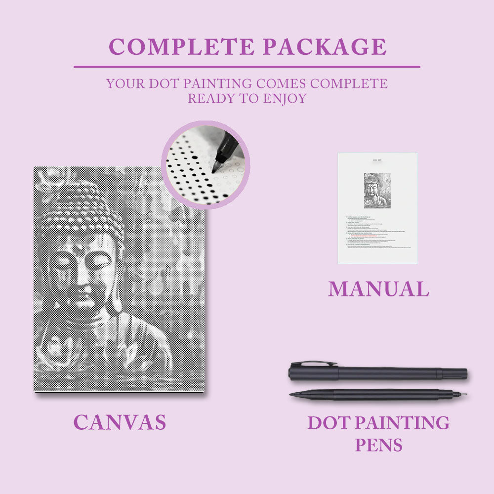 Buddha med blomma - Prickmålning