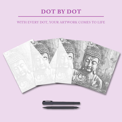 Buddha med blomma - Prickmålning