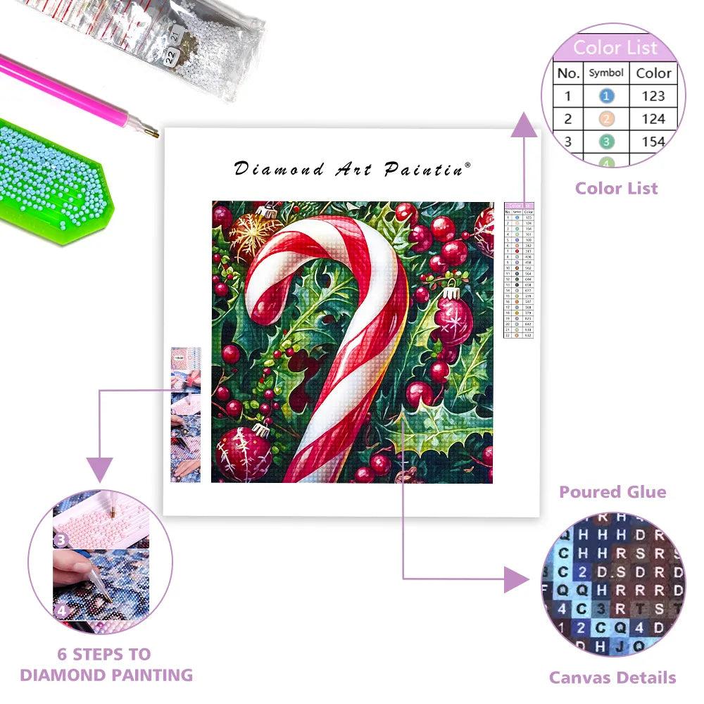 Vibrant Candy Cane - DiamantmåLning