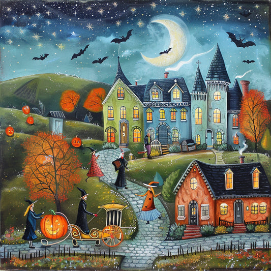 En pittoresk Halloween - Diamond Painting