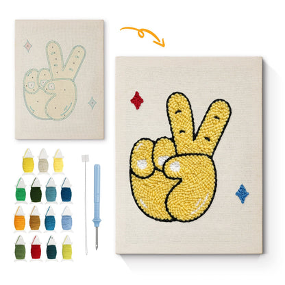 Fredstecken med handen – Punch needle-broderi
