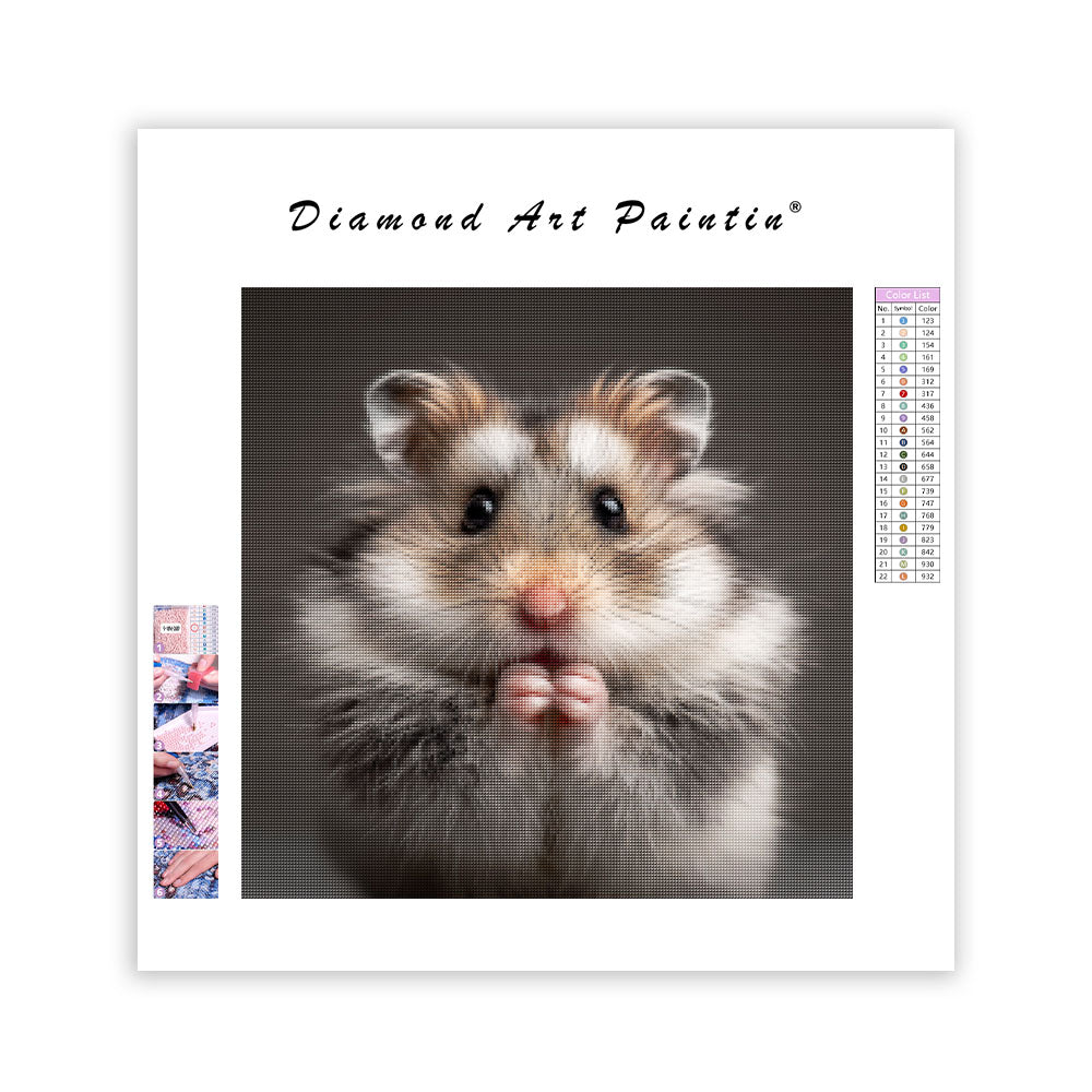 Teddyhamster som putsar sig – Diamantmålning