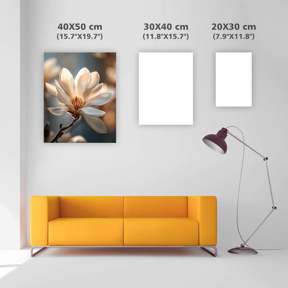 Mjuk vit magnolia – Diamantmålning