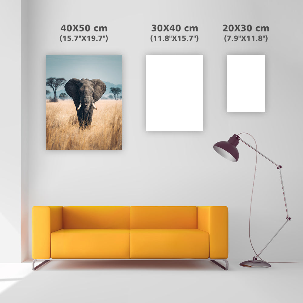 Elefant på grässlätten – Diamantmålning