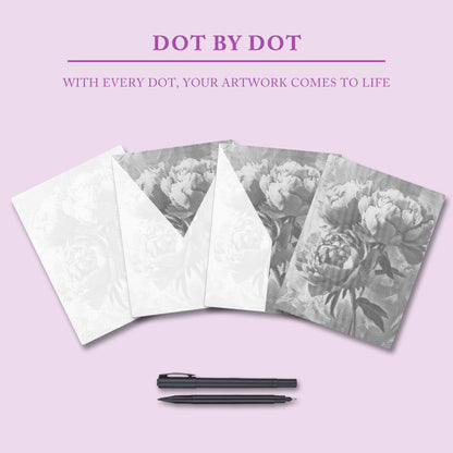 Rosa pion - Prickmålning