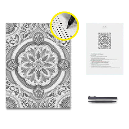 Guldgrön mandala – Punktmålning