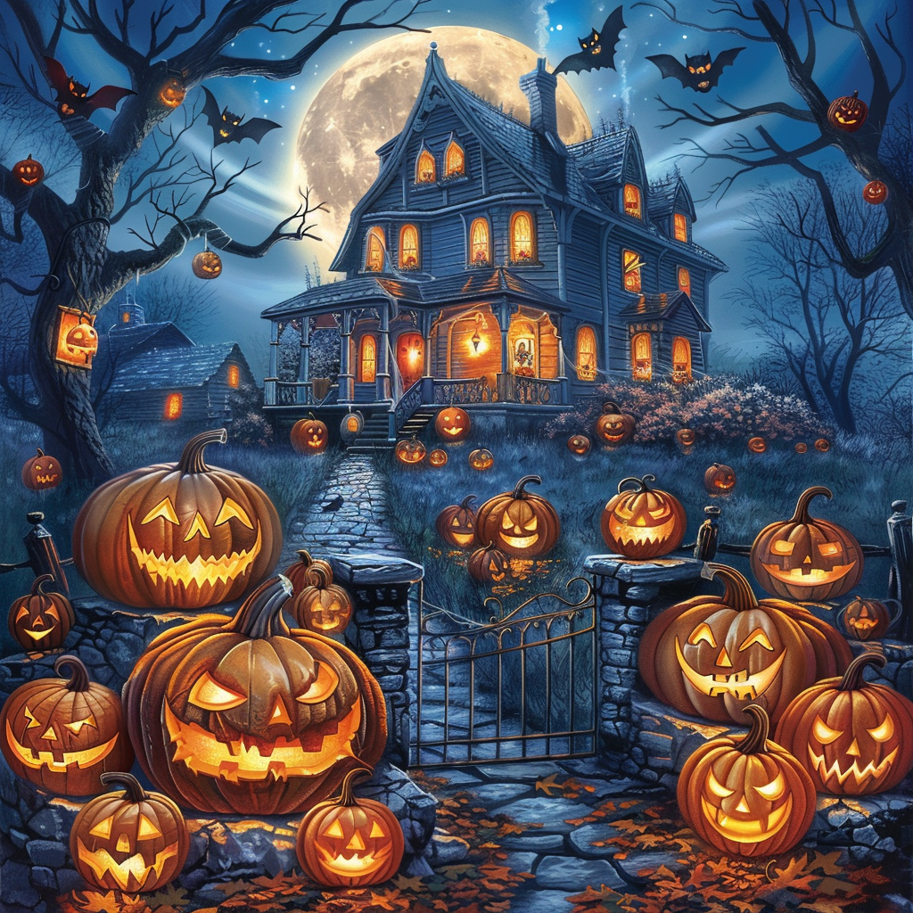 Halloween Pumpkin Castle - DiamantmåLning