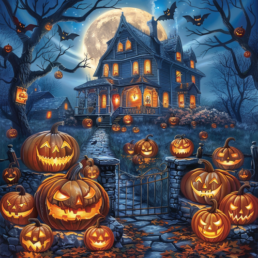 Halloween Pumpkin Castle - DiamantmåLning