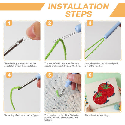 Tomatglädje – Punch needle-broderi