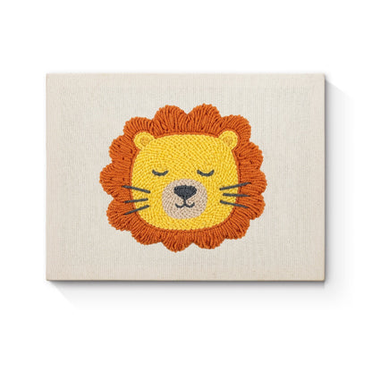 Rytande lejon – Punch needle-broderi
