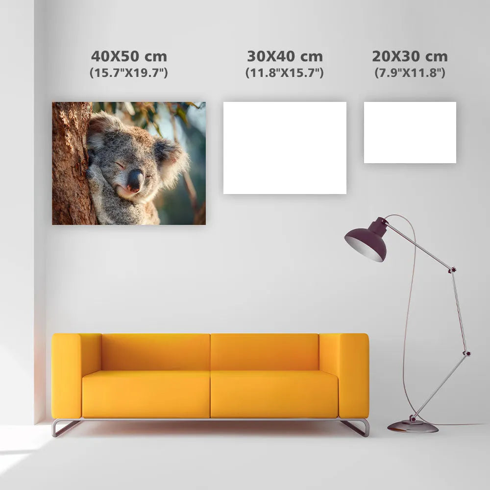 Koala som kramar ett träd – Diamantmålning