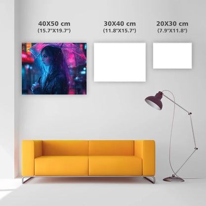 Cyberpunk Mystisk Flicka - Diamantmålning