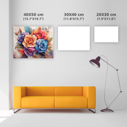 Detaljerat blomstermotiv – Diamantmålning