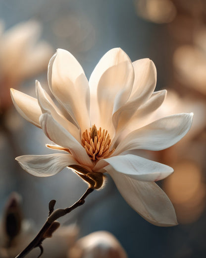 Mjuk vit magnolia – Diamantmålning