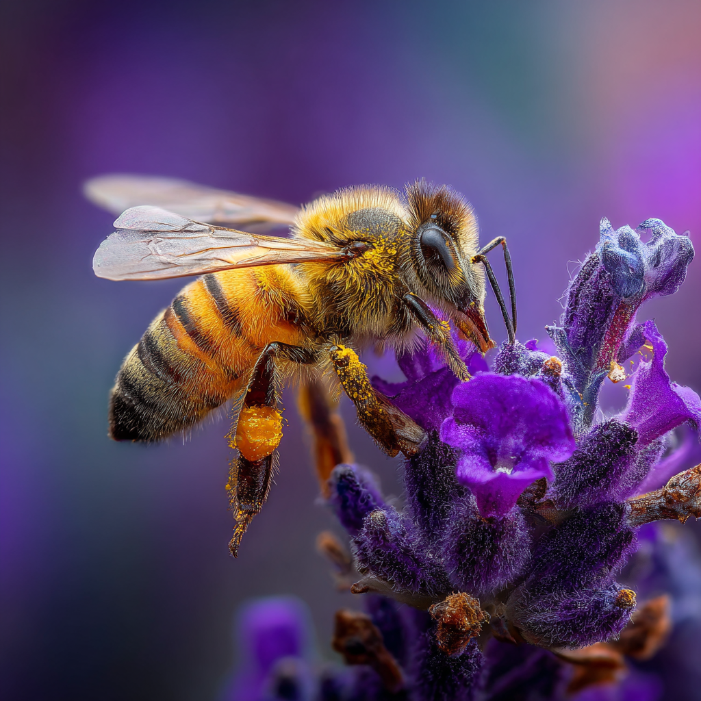 Honungsbi på lavendel – Diamantmålning
