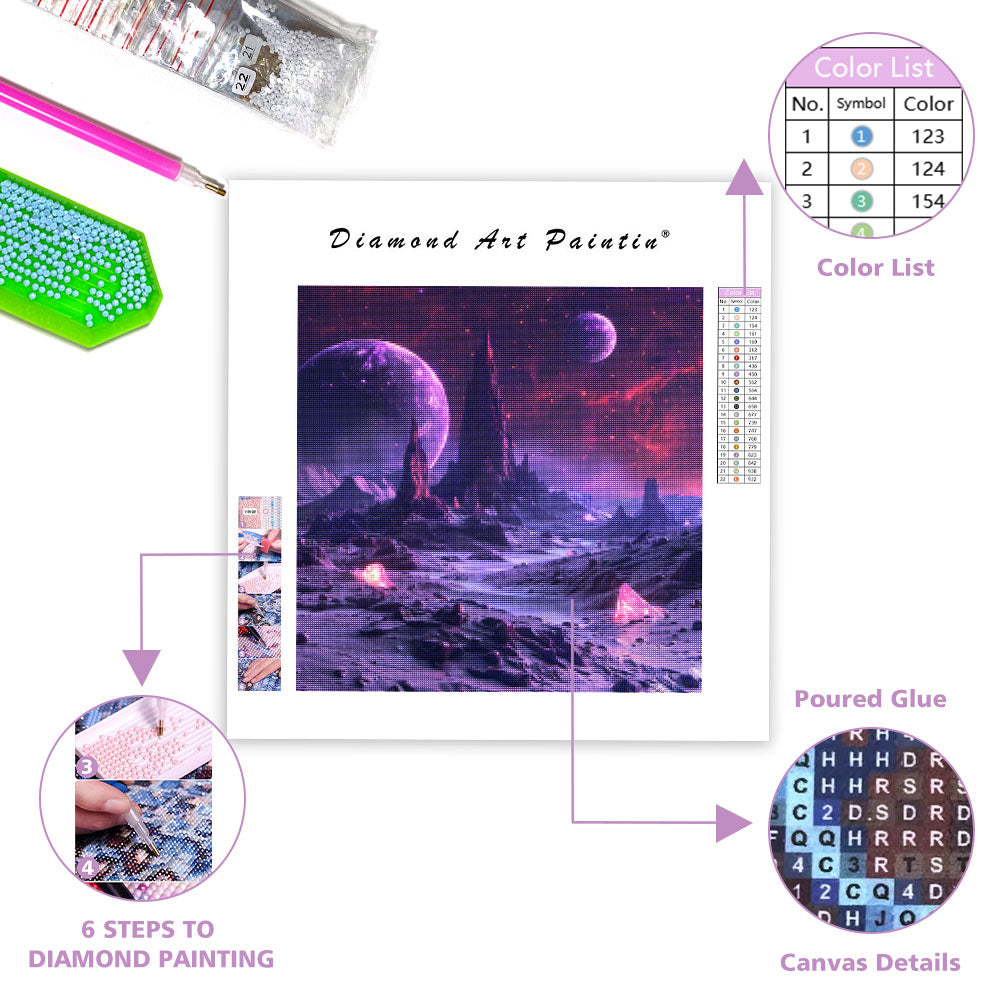 Utsikt över främmande planet – Diamantmålning
