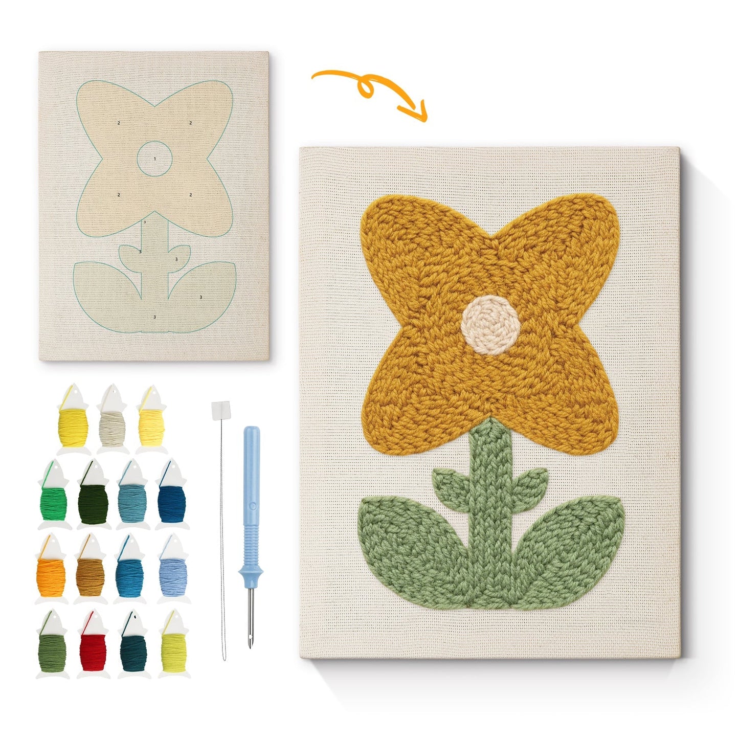 Glad ananas – Punch needle-broderi