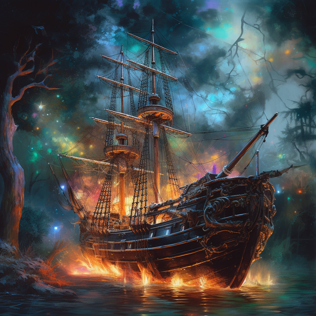 SpöKlikt Piratskepp - DiamantmåLning