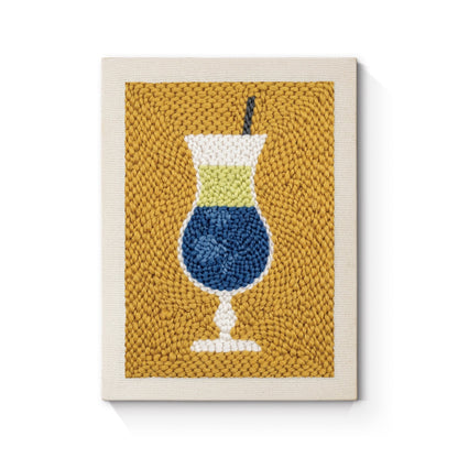 Blå cocktail – Punch needle-broderi