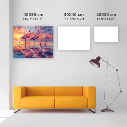 Flamingo Sunset - DiamantmåLning