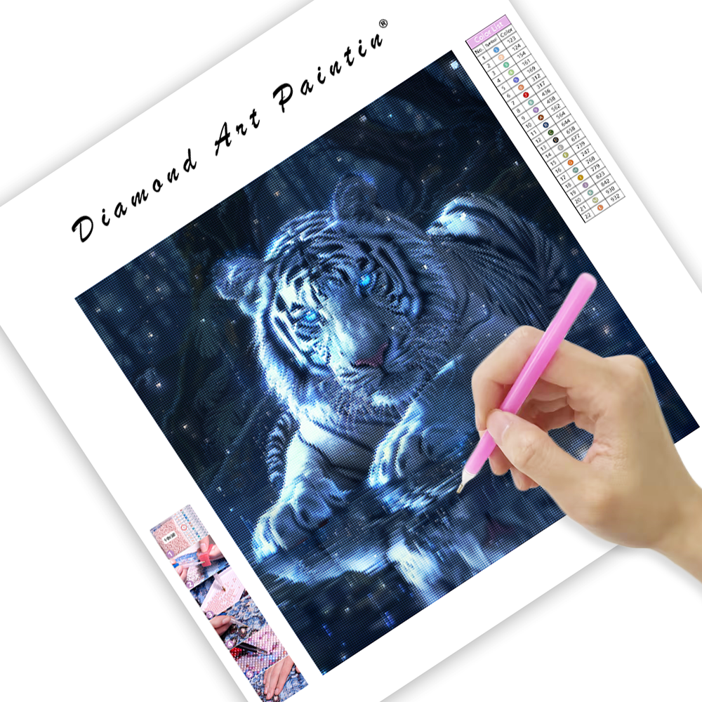 Krištáľový tiger - Diamantmålning