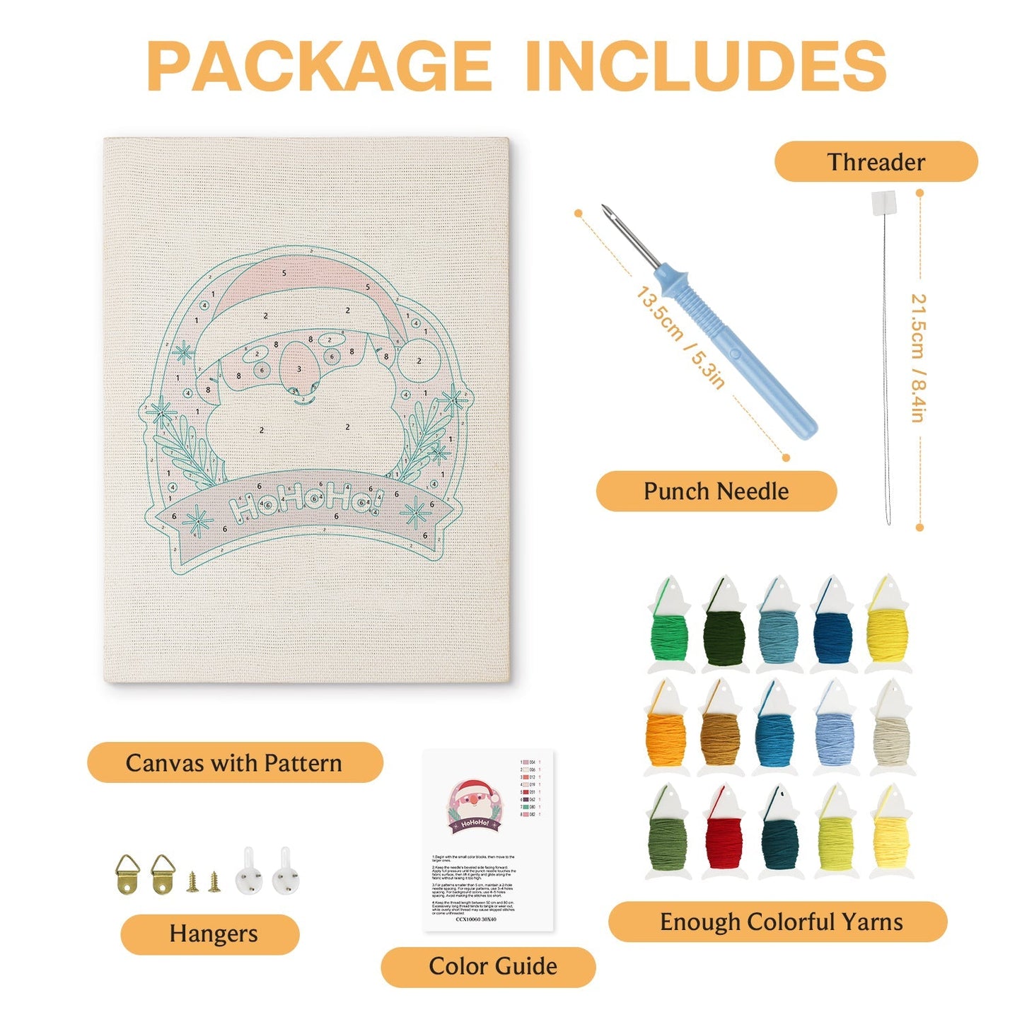 Ho ho ho-jultomte – Punch needle-broderi