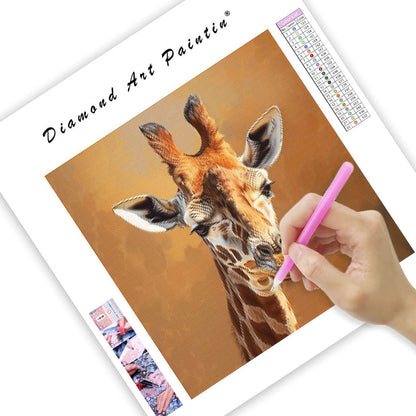 Snyggt giraffporträtt - Diamantmålning