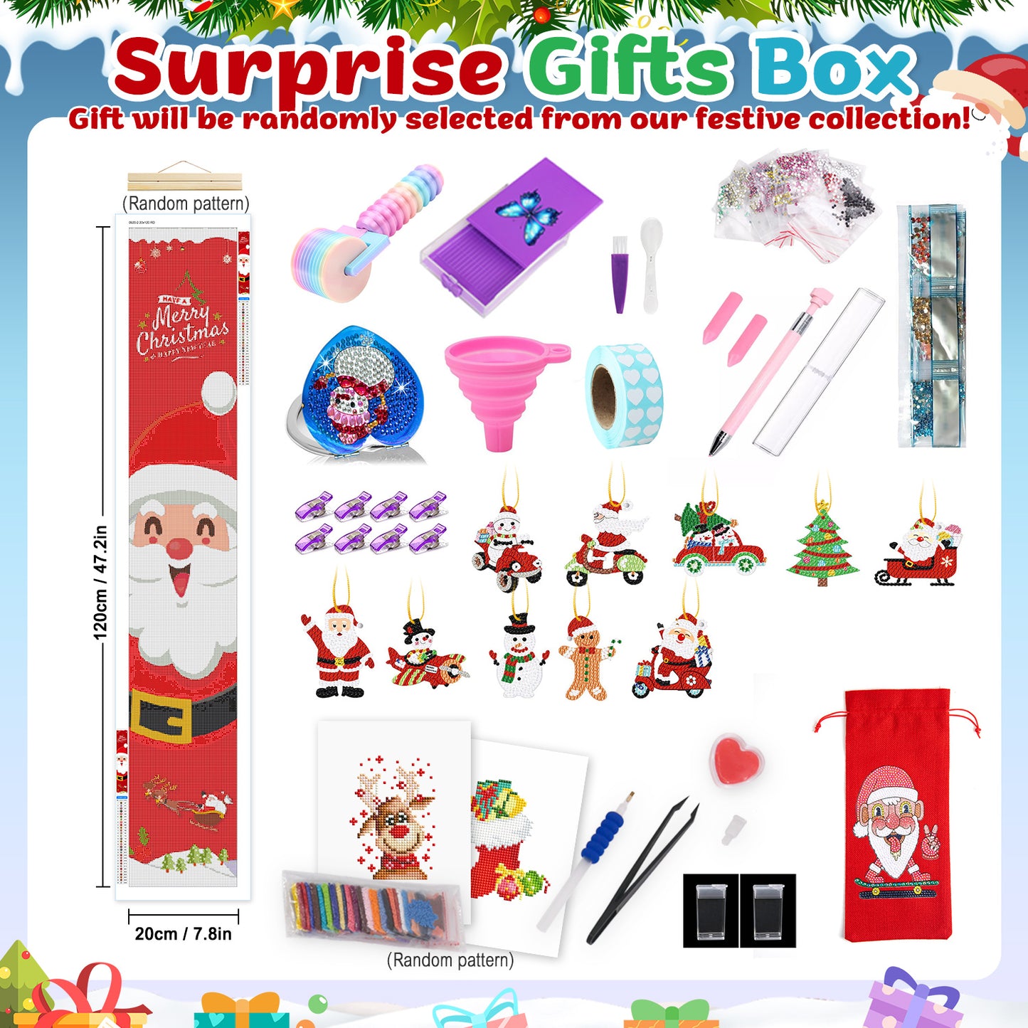 Diamantmålning Julmysterie Presentask-Blå-2