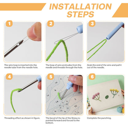 Blomsterarrangemang – Punch needle-broderi