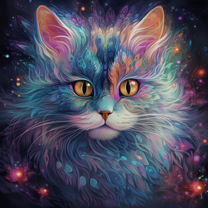 FäRgglad Katt - DiamantmåLning